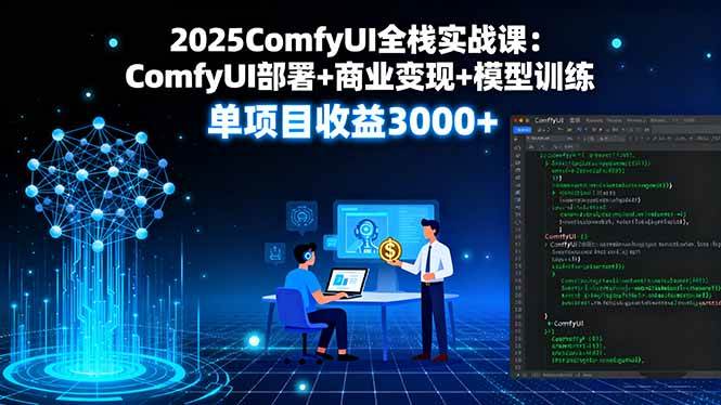 【19674】陈炳文2025ComfyUI全栈实战课：ComfyUI部署+商业变现+模型训练，单项目收益3000+