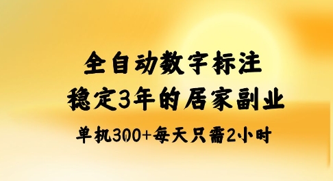 【19931】全自动数字标注，稳定3年的蓝海项目，居家也能矩阵开干的副业，单机日入3张+【揭秘】