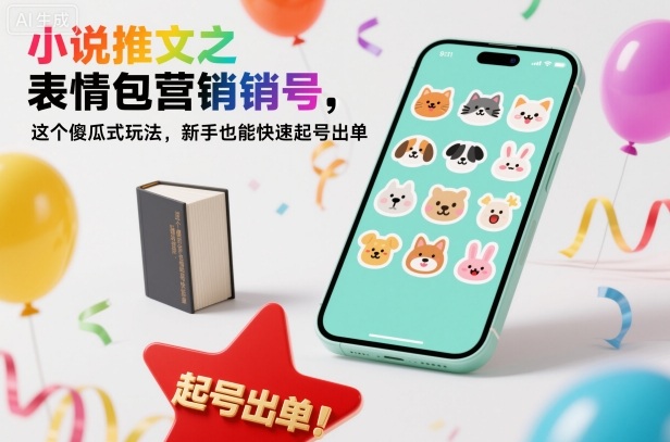 【20276】小说推文之表情包营销号，这个傻瓜式玩法，新手也能快速起号出单