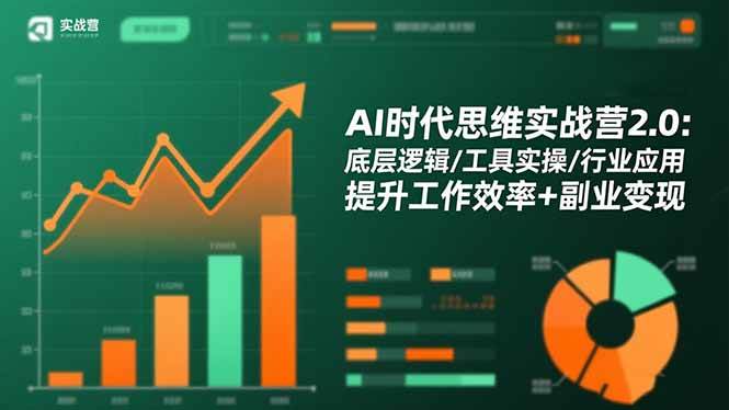 【20324】人工智能AI时代思维实战营2.0：底层逻辑工具实操行业应用 提升工作效率+副业变现