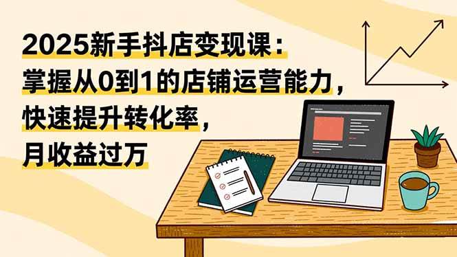 【20521】老高电商2025新手抖店变现课：掌握从0到1的店铺运营能力，快速提升转化率,月收过万