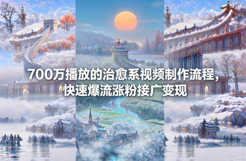 【20651】700万播放的治愈系视频制作流程，快速爆流涨粉接广变现