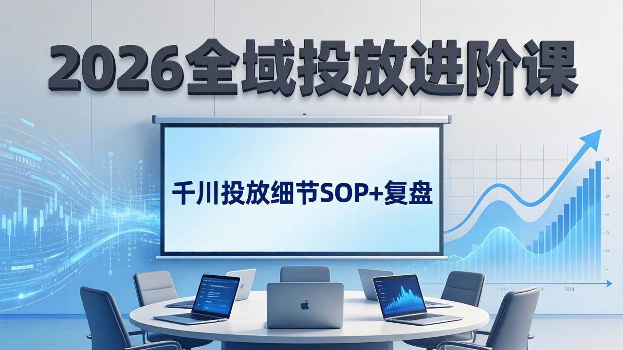【21494】千川扫地僧2026全域投放进阶课：杭州线下3天实战，千川投放细节SOP+复盘，撬动自然流量