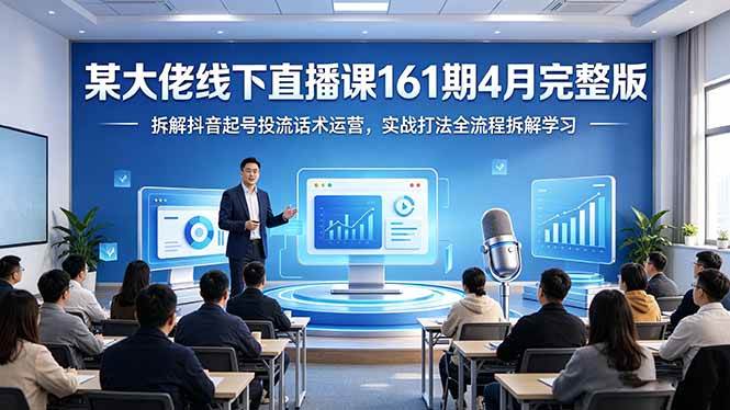 【21614】大果录课传媒线下直播课161期4月完整版，拆解抖音起号投流话术运营，实战打法全流程拆解学习