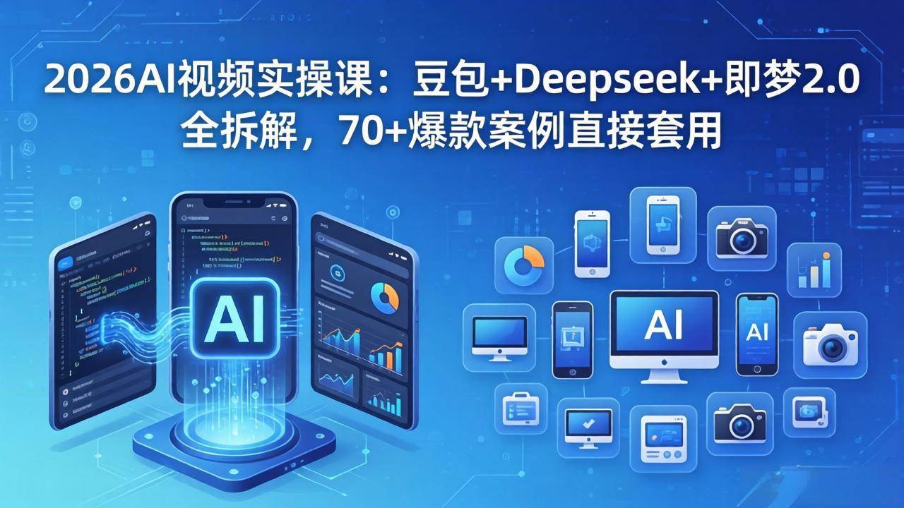【21618】灵境AI2026AI视频实操课：豆包+Deepseek+即梦2.0全拆解，70+爆款案例直接套用