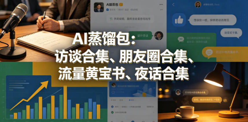 【21638】群响AI蒸馏包：访谈合集、朋友圈合集、流量黄宝书、夜话合集【文档】