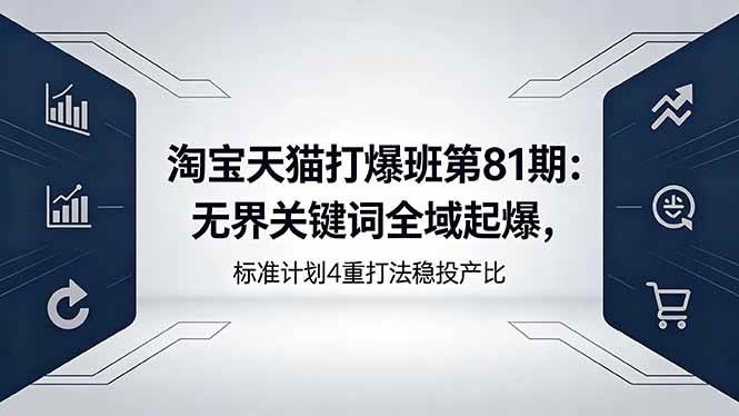 【21679】叮当会淘宝天猫打爆班第81期：无界关键词全域起爆，标准计划4重打法稳投产比
