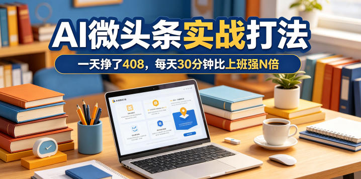 【21777】一天挣了408，AI微头条实战打法，每天30分钟比上班强N倍