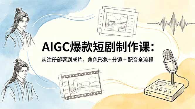 【21786】张凯翔AIGC爆款短剧制作课：从注册部署到成片，角色形象+分镜+配音全流程