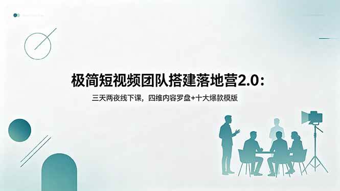 【21789】李割极简短视频团队搭建落地营2.0：三天两夜线下课，四维内容罗盘+十大爆款模版