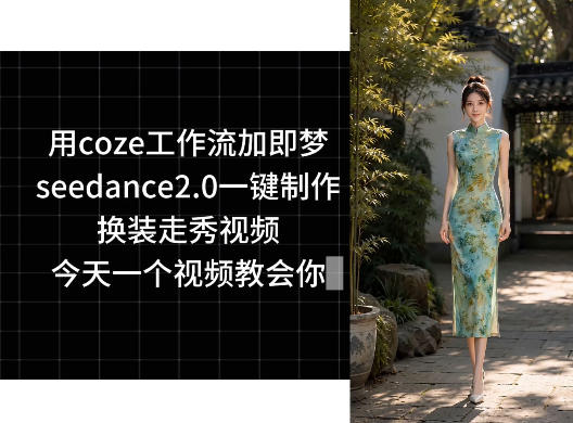 【21792】用coze工作流加即梦seedance2.0一键制作换装走秀视频，今天一个视频教会你