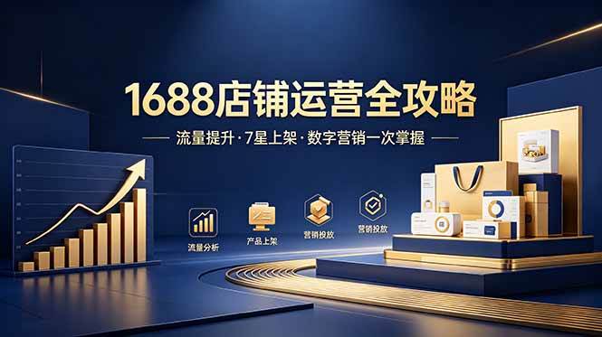 【21877】启航电商1688店铺没流量？产品上架不到7星？数字营销不会投？全套运营技能一次学(更新6月）