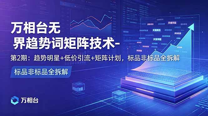 【21880】老火电商万相台无界趋势词矩阵技术-第2期：趋势明星+低价引流+矩阵计划，标品非标品全拆解