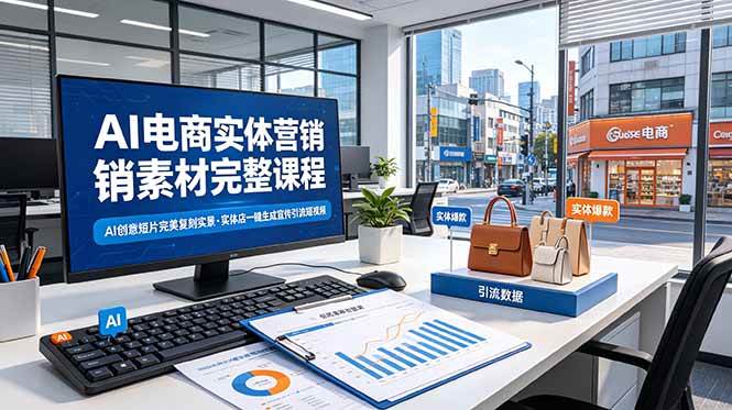 【21911】茂隆AI电商实体营销素材完整课程，AI创意短片完美复刻实景，实体店一键生成宣传引流短视频