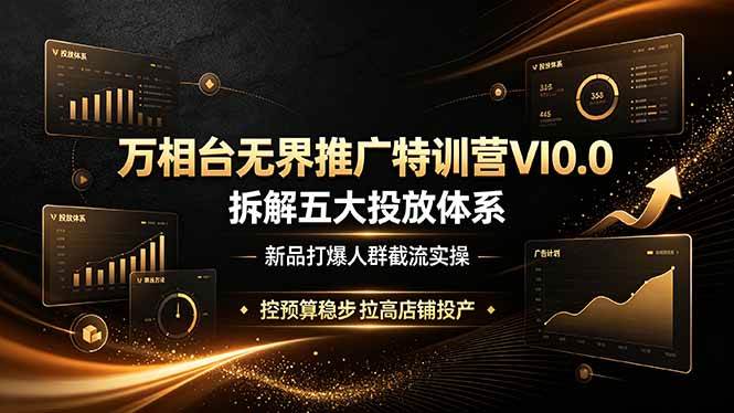 【21954】阿呆电商万相台无界推广特训营VI0.0，拆解五大投放体系，新品打爆人群截流实操，控预算稳步拉高店铺投产