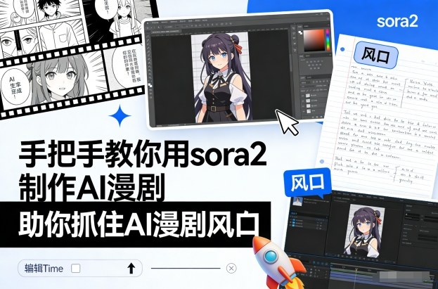 【20935】快手50w粉丝博主手把手教你用sora2制作AI漫剧，助你抓住AI漫剧风口
