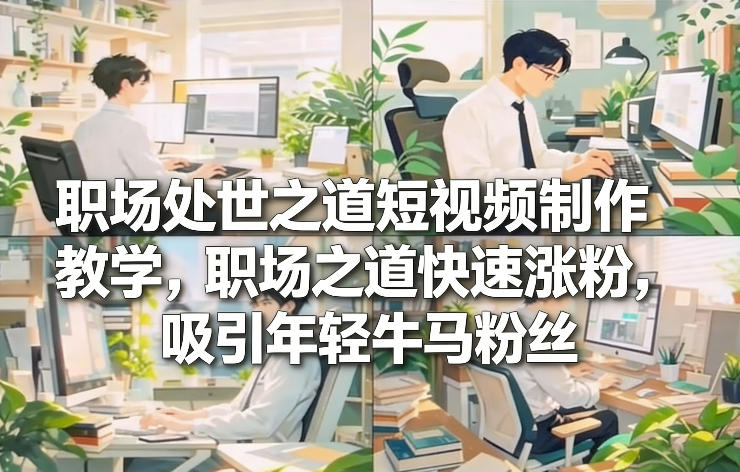 【21111】职场处世之道短视频制作教学，职场之道快速涨粉，吸引年轻牛马粉丝