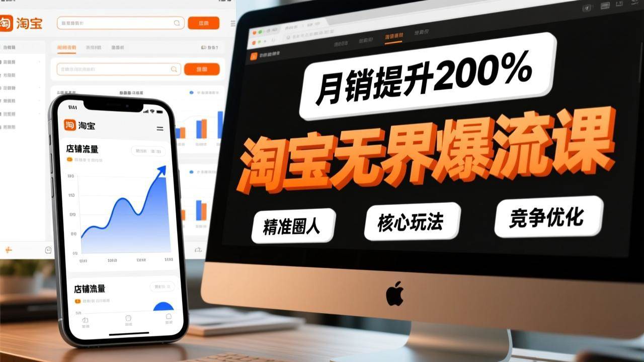 【21130】秋秋淘宝无界爆流课，精准圈人、核心玩法、竞争优化，快速引爆店铺流量，月销提升200