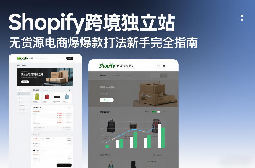 【21207】Shopify跨境独立站无货源电商爆款打法新手完全指南