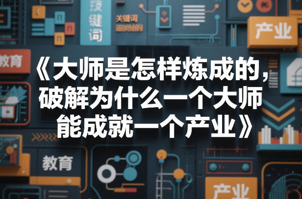 【21353】大师是怎样炼成的，破解为什么一个大师，能成就一个产业【电子书】