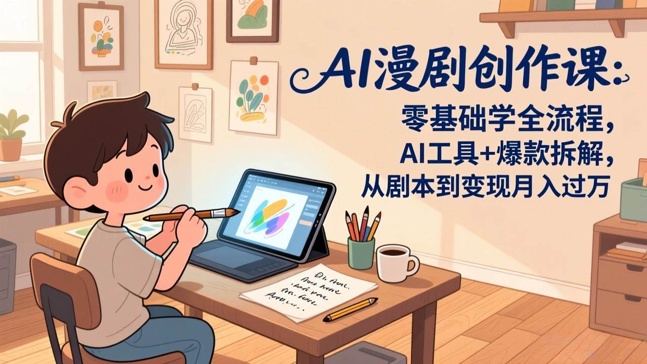 比高社群高研社AI漫剧创作课：零基础学全流程，AI工具+爆款拆解，从剧本到变现月入过万